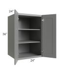 Shale Grey Shaker 24x36x24 Split Pantry Wall Cabinet