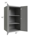 Shale Grey Shaker 24x42x24 Split Pantry Wall Cabinet