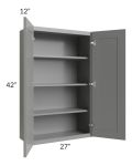 Shale Grey Shaker 27x42 Wall Cabinet