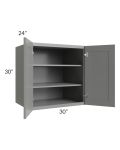 Shale Grey Shaker 30x30x24 Split Pantry Wall Cabinet