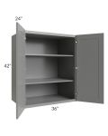 Shale Grey Shaker 36x42x24 Split Pantry Wall Cabinet