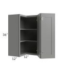 Shale Grey Shaker 24x36 Easy Reach Corner Wall Cabinet