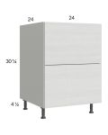 Euro White Grain 24" 2-Drawer Range Base Cabinet