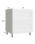 Harbor White 30" 2-Drawer Range Base Cabinet