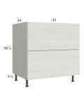Euro White Grain 33" 2-Drawer Range Base Cabinet