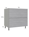 Euro Grey 36" 2-Drawer Range Base Cabinet