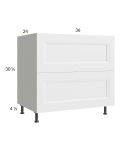 Harbor White 36" 2-Drawer Range Base Cabinet