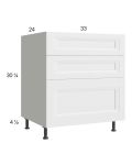 Harbor White 33" 2-Drawer Range Base Cabinet with 1 False Drawer Front