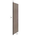 Natural Grey Shaker 30x96 Refrigerator End Panel with a 3" Return