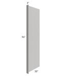 Midtown Light Grey Shaker 30x96 Refrigerator End Panel with a 3" Return