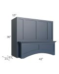 Midtown Blue Shaker 42" Arched Wood Hood