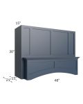 Midtown Blue Shaker 48" Arched Wood Hood