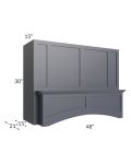 Midtown Indigo Shaker 48" Arched Wood Hood and Hood Liner