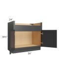 Royal Ebony Shaker 36" Farm Sink Base Cabinet