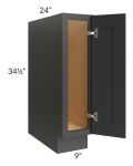 Royal Ebony Shaker 9" Full Height Door Base Cabinet