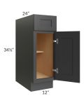 Royal Ebony Shaker 12" Base Cabinet