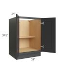 Royal Ebony Shaker 24" Full Height Door Base Cabinet