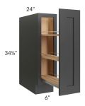 Royal Ebony Shaker 6" Spice Pullout Base Cabinet