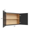Royal Ebony Shaker 33x24 Wall Cabinet