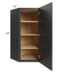 Royal Ebony Shaker 24x42 Wall Diagonal Corner Cabinet