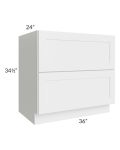 Royal White Shaker 36" 2-Drawer Base Cabinet - Out of stock through March