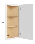 Royal White Shaker 12x36 Angle Wall Cabinet 