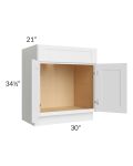 Royal White Shaker 30" Vanity Sink Base Cabinet