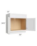 Royal White Shaker 33" Vanity Sink Base Cabinet 