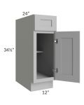 Dove Grey Shaker 12" Base Cabinet