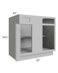 Dove Grey Shaker 39"-42" Blind Base Corner Cabinet