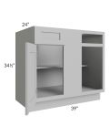 Dove Grey Shaker 42"-45" Blind Base Corner Cabinet