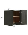 Charlotte Dark Grey 36" Corner Base Cabinet 