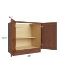 Cambridge Saddle Glaze 33" Full Height Door Base Cabinet