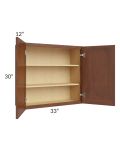 Cambridge Saddle Glaze 33x30 Wall Cabinet