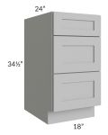 Dove Grey Shaker 18" Drawer Base Cabinet