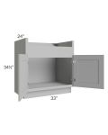 Dove Grey Shaker 33" Farm Sink Base Cabinet