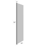 Dove Grey Shaker 30x96 Refrigerator End Panel with a 3" Return