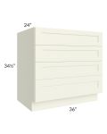 Linen Shaker 36" 4-Drawer Base Cabinet