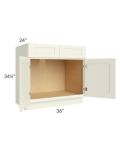 Linen Shaker 36" Sink Base Cabinet 