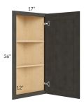 Charcoal Grey Shaker 12x36 Angle Wall Cabinet
