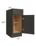 Charcoal Grey Shaker 15" Base Cabinet