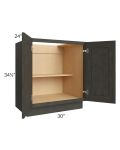 Charcoal Grey Shaker 30" Full Height Door Base Cabinet