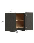 Charcoal Grey Shaker 36" Lazy Susan Base Cabinet