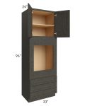 Charcoal Grey Shaker 33x96x24 Oven Cabinet
