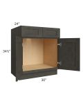 Charcoal Grey Shaker 30" Sink Base Cabinet 