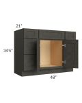 Charcoal Grey Shaker 48" Vanity Base Cabinet