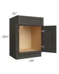 Charcoal Grey Shaker 24" Vanity Base Cabinet