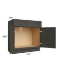 Charcoal Grey Shaker 36" Vanity Base Cabinet