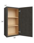 Charcoal Grey Shaker 18x36 Wall Cabinet