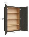 Charcoal Grey Shaker 27x42 Wall Cabinet